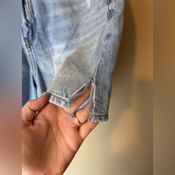 American Eagle Highest Rise Baggy Short Distressed Style Size 00 - Picture 4 of 15